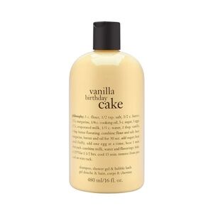 New Philosophy Vanilla Birthday Cake Shampoo, Shower Gel & Bubble Bath Gift